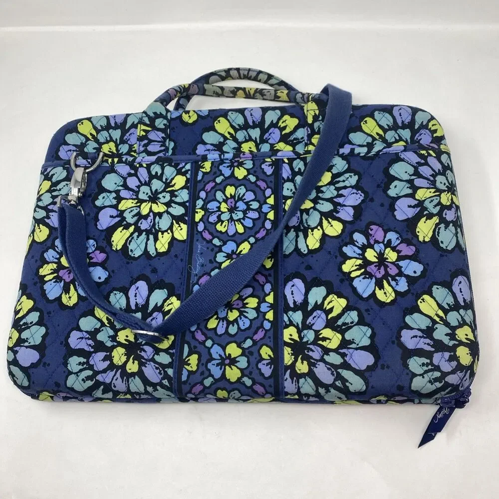Vera Bradley Indigo Pop Messenger Laptop Adjustable 17
